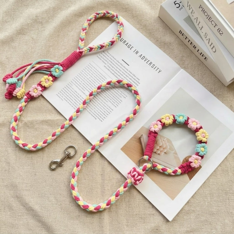Handmade Christmas Dog Leash | Festive Braided Lead