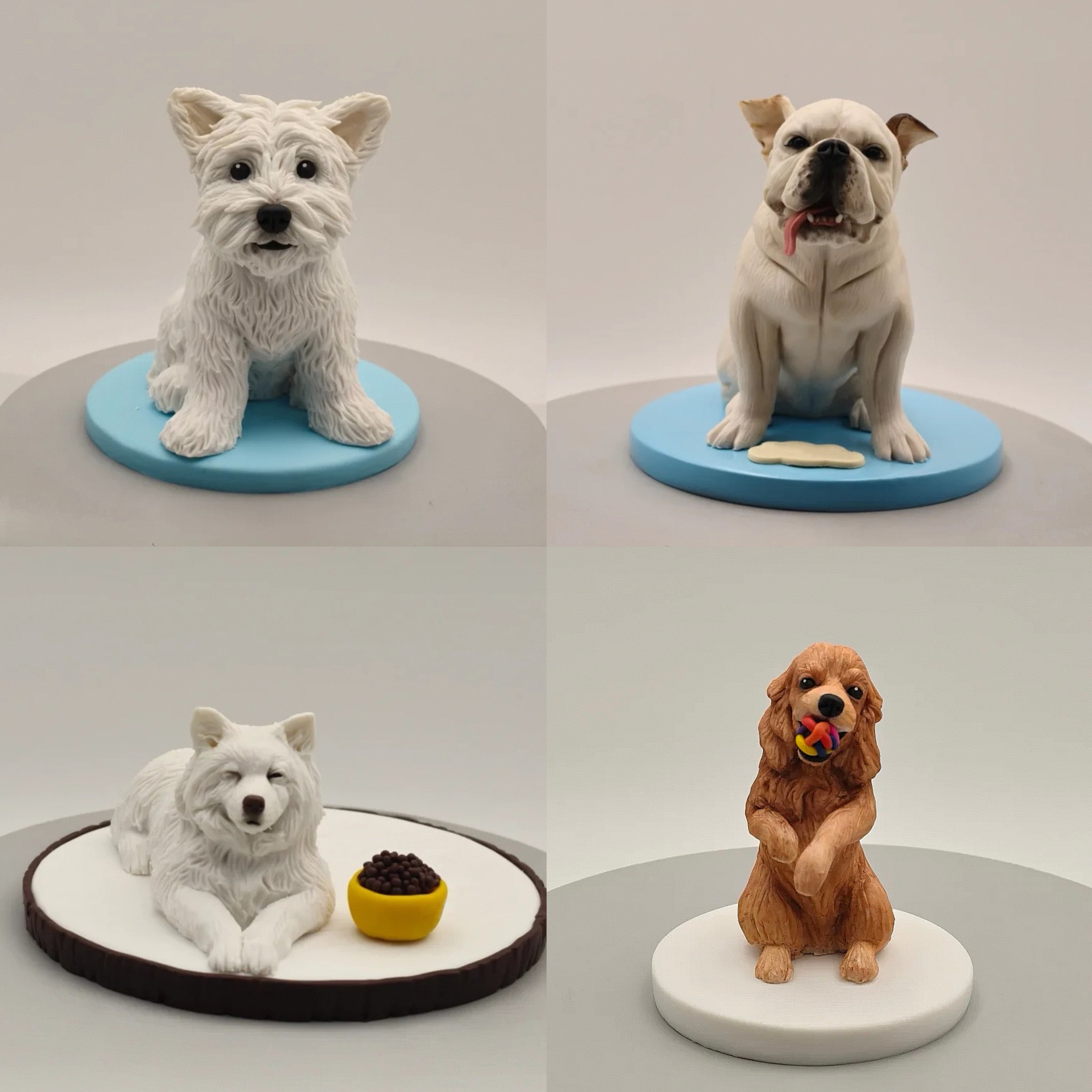 White Dog 3D Custom DIY Clay Sculpture-Simulated pet full-body portrait