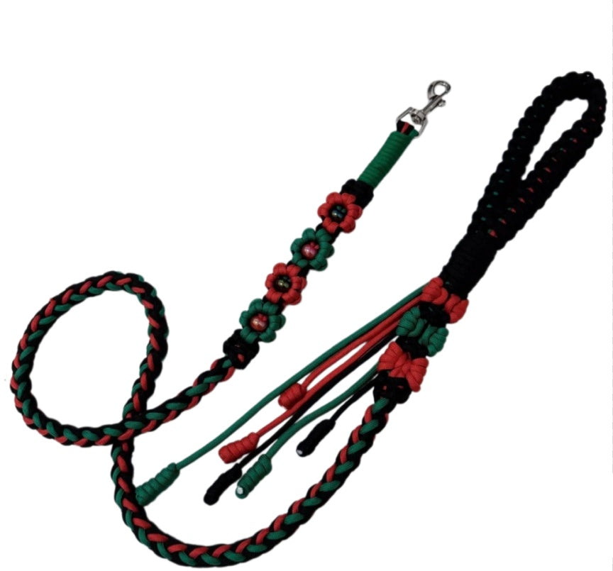 Handmade Christmas Dog Leash | Festive Braided Lead