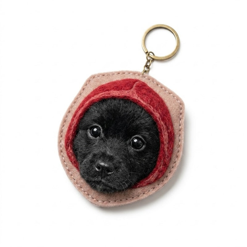 Custom Cat Wool Felt Keychain | Tangible Comfort Memorial Gift