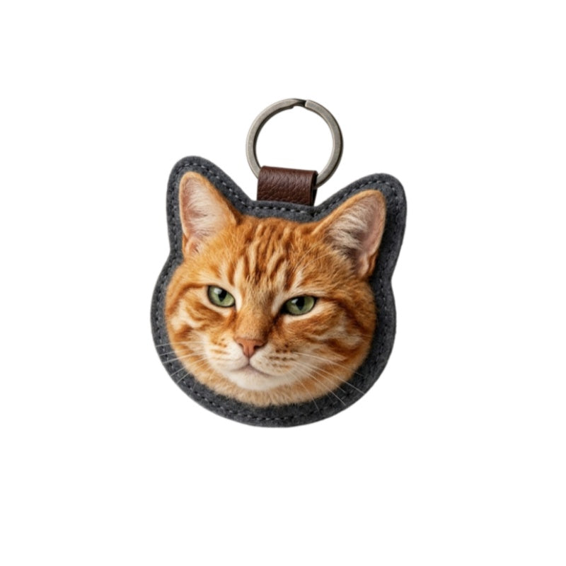 Custom Cat Wool Felt Keychain | Tangible Comfort Memorial Gift