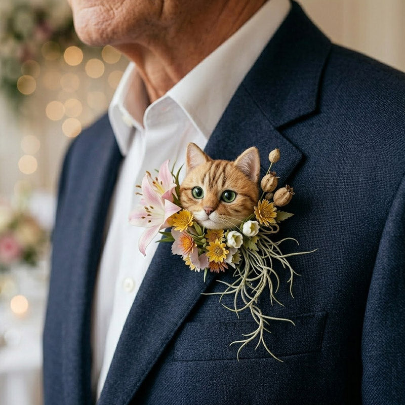 Handmade Custom Pet Portrait Brooches – Plush Animal Replicas