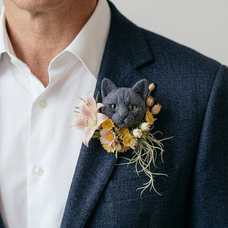 Handmade Custom Pet Portrait Brooches – Plush Animal Replicas
