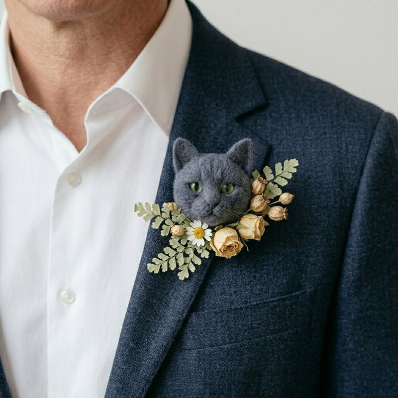 Handmade Custom Pet Portrait Brooches – Plush Animal Replicas
