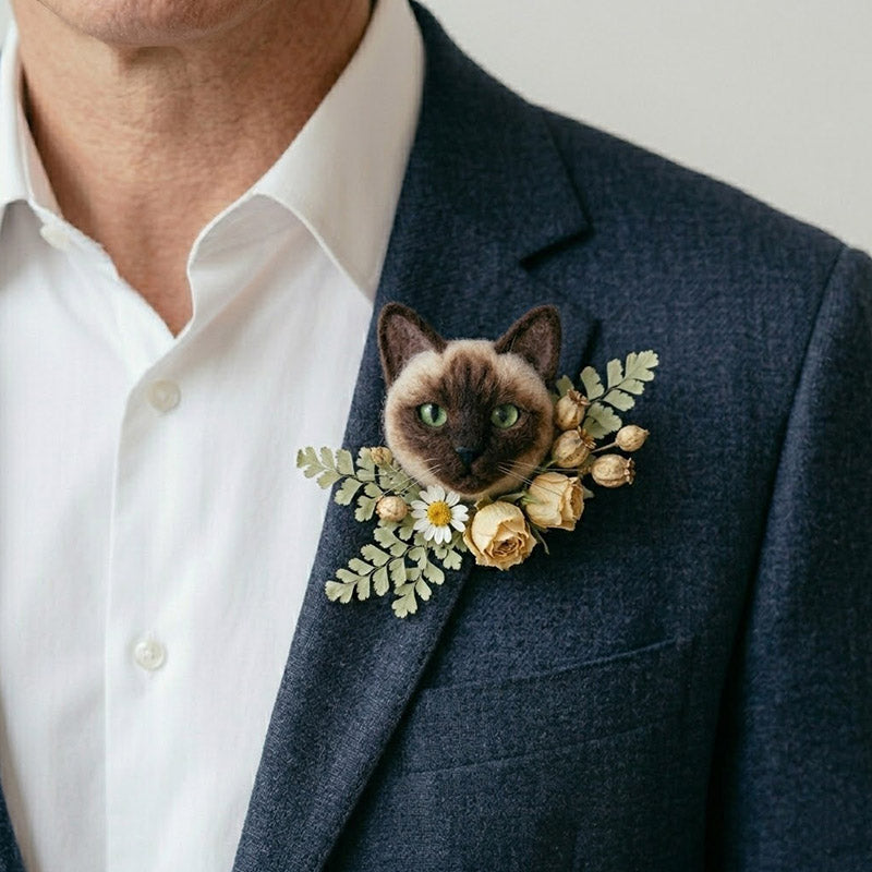 Handmade Custom Pet Portrait Brooches – Plush Animal Replicas