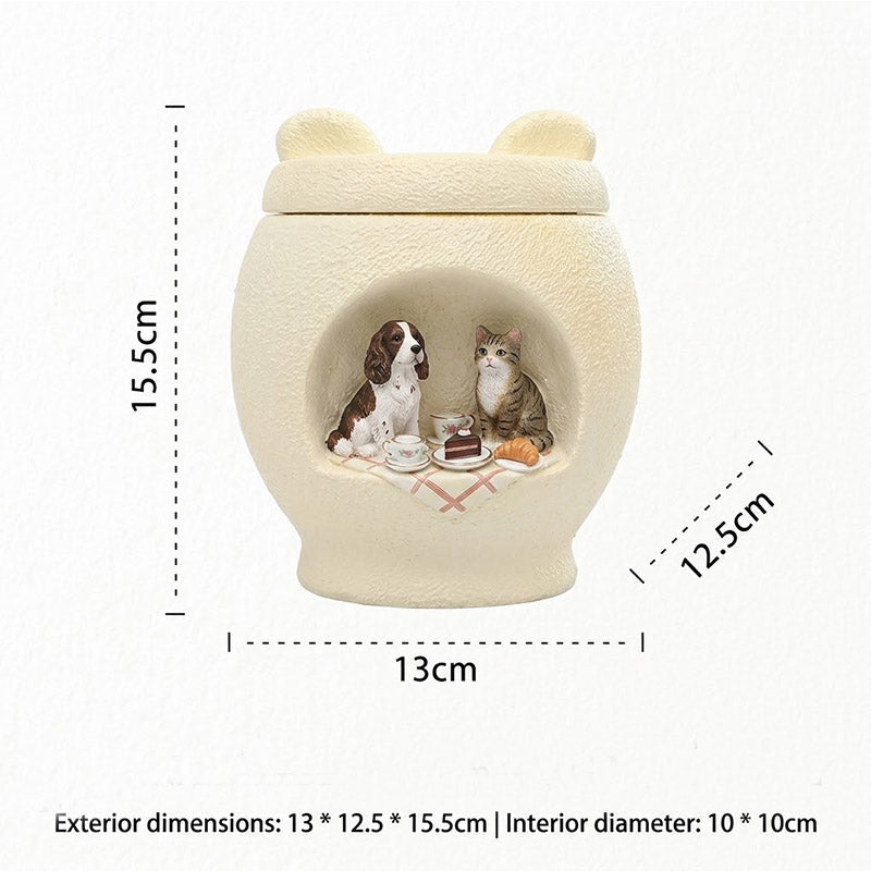 Personalized Ceramic Pet Cremation Urn – Custom Photo & Text Pet Memorial Jar for Dogs & Cats