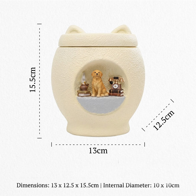 Personalized Ceramic Pet Cremation Urn – Custom Photo & Text Pet Memorial Jar for Dogs & Cats