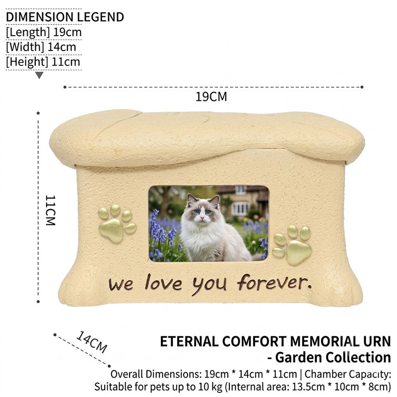 Personalized Ceramic Pet Cremation Urn – Custom Photo & Text Pet Memorial Jar for Dogs & Cats