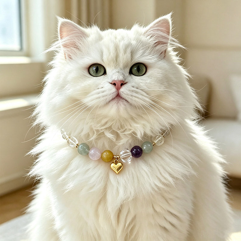 Matching Pet & Owner Crystal Jewelry Set – Multi-Gemstone Healing Collar for Dogs & Cats