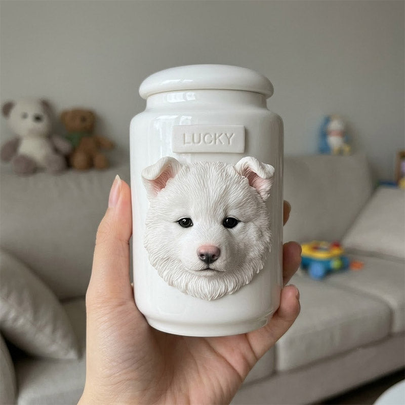 Custom Pet Memorial Urn — Personalized Ceramic Keepsake with Photo & Name